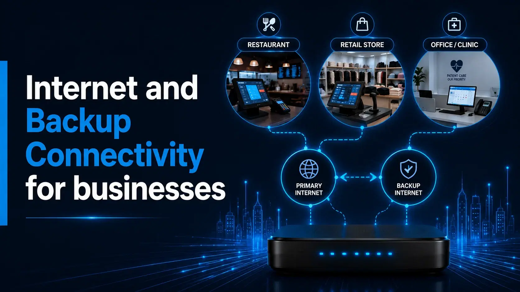 Internet and Backup Connectivity for Restaurants, Retail and Offices